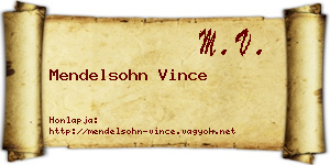 Mendelsohn Vince névjegykártya